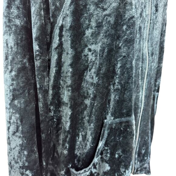 Spa by Chicos Womens Crushed Velvet Hooded Full Zip Jacket Loungewear sz 3 / XL - Picture 3 of 16